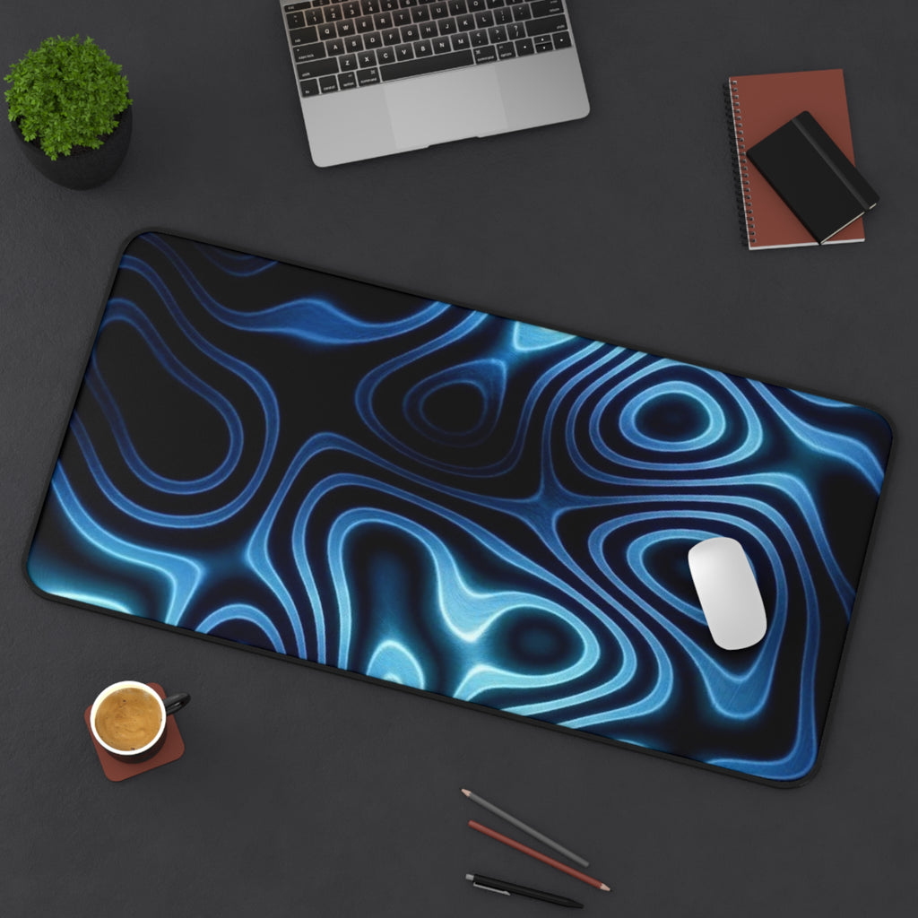 Blue Neon Desk Mat