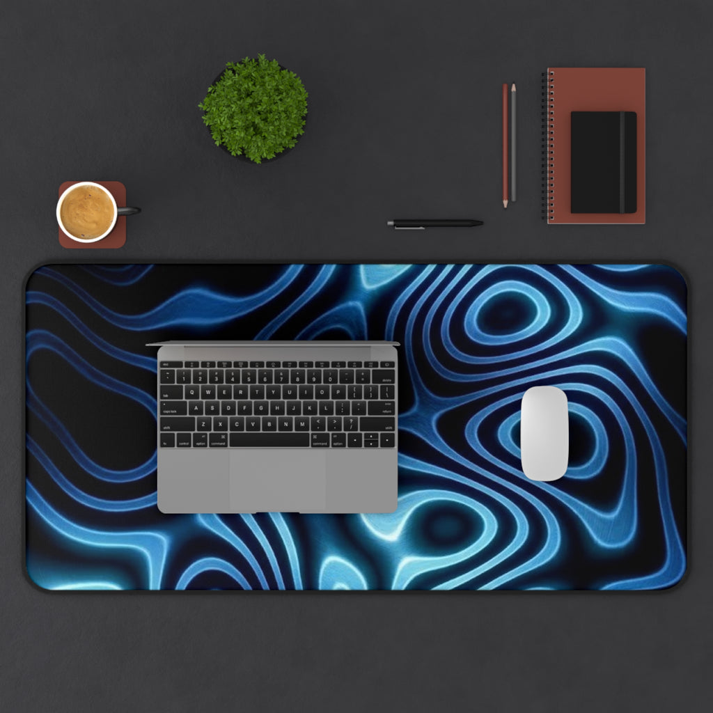Blue Neon Desk Mat