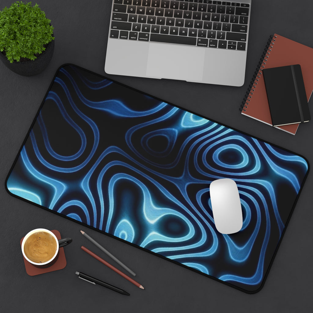 Blue Neon Desk Mat